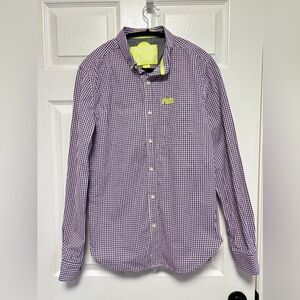 Superdry men’s purple check shirt size Medium